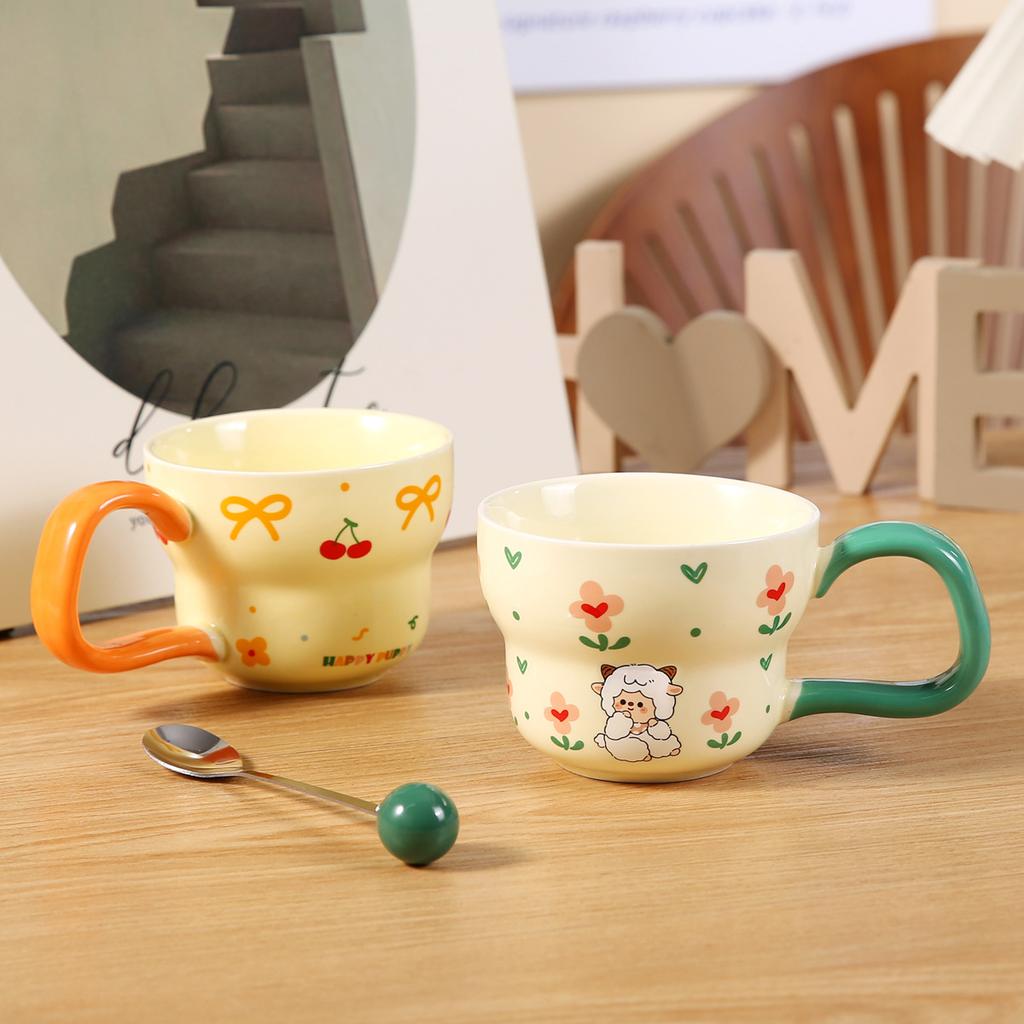 Cute Animal Mugs Household Ceramic Cups  High Appearance Level Couple Drinking Cups  Birthday Gifts and Souvenirs