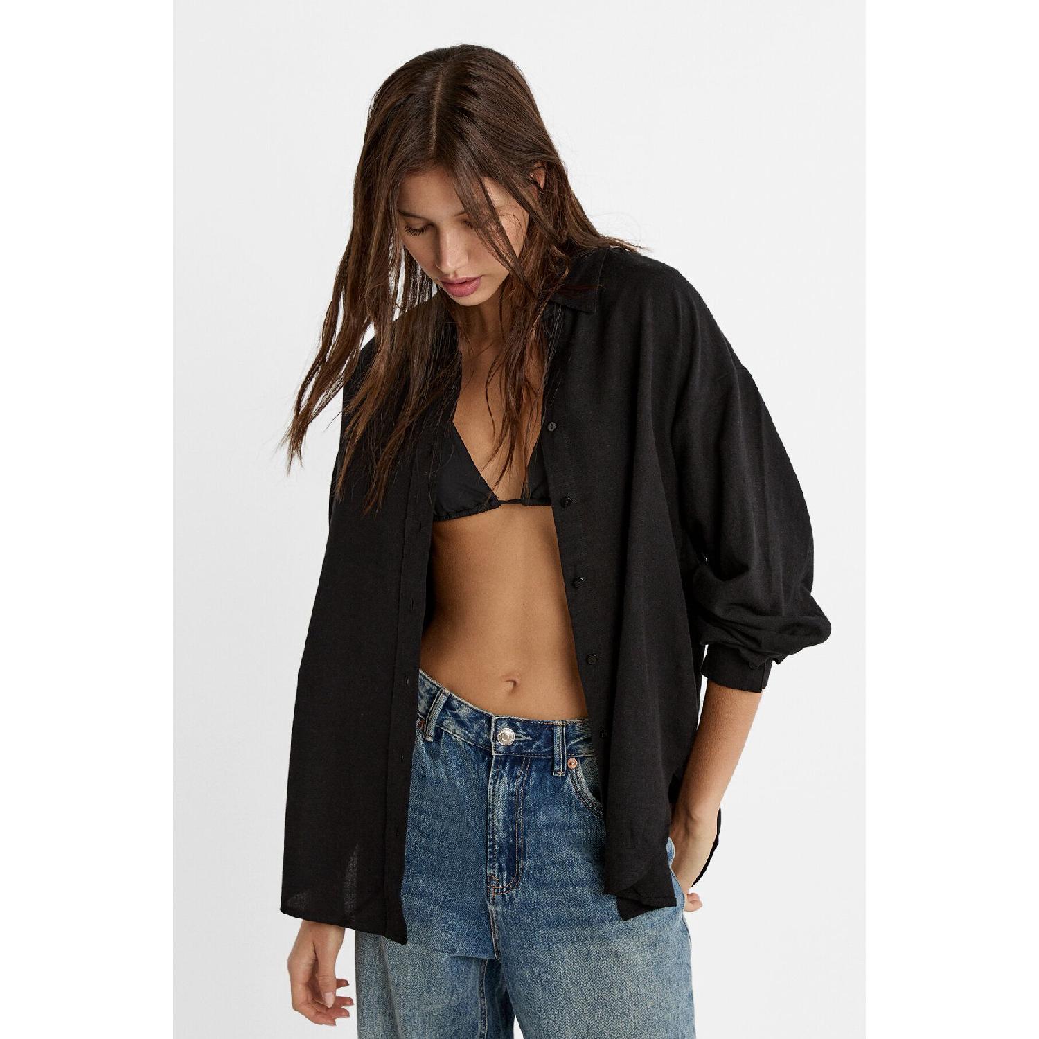 

Linen Blend Shirt XS чёрный
