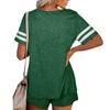 Women Casual Home Sleepwear Round Neck Short Sleeve Stripe Two-Piece Sets