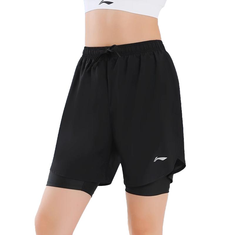 Li-Ning Quick-Drying Breathable Cool Ice Silk Thin Comfortable Anti-Exposure Sports Shorts Women Shorts DACH262-1