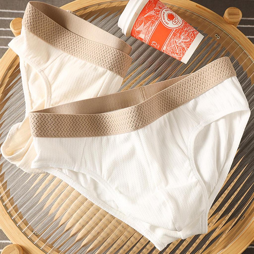 Men's Trendy Breathable Mid-Rise Briefs - Solid Color, Comfortable, Skin-Friendly