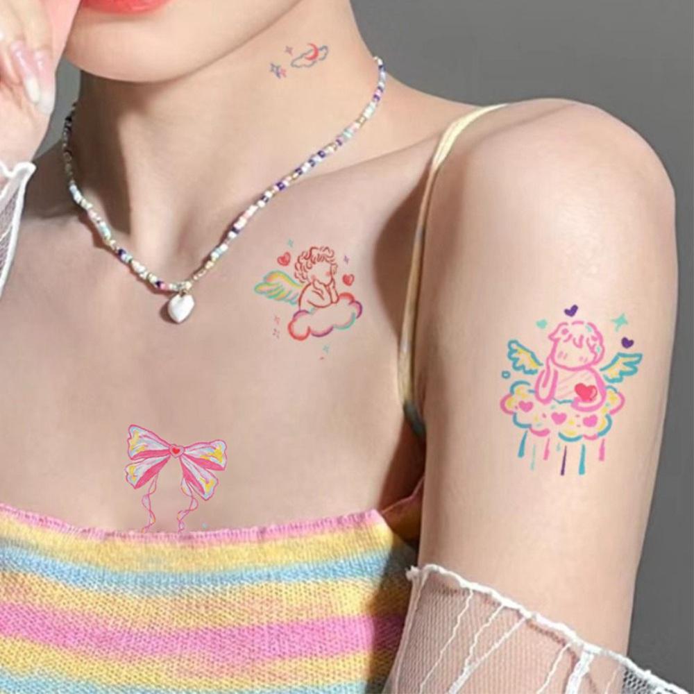 Butterfly Temporary Tattoo Stickers Sweet Makeup Tattoo Decals Kawaii Body Art Sticker  Girls