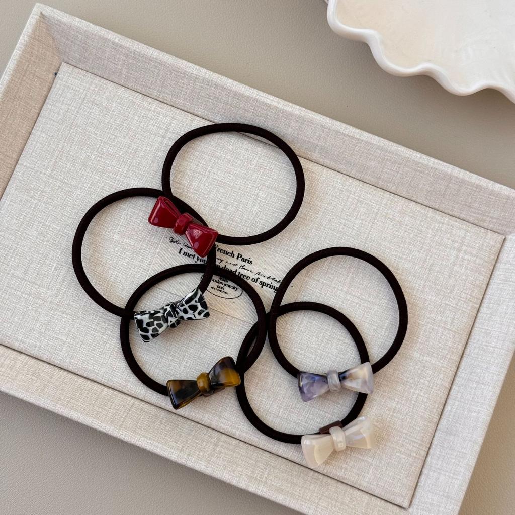 Prosta gumka do włosów z kwasu octowego, Elegancka trójwymiarowa gumka do włosów z kokardą, Wysokoelastyczna dziewczęca gumka do włosów i gumka