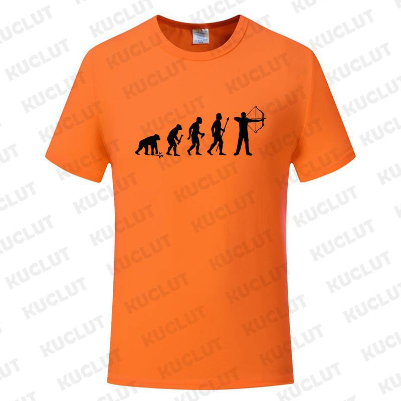 

Брендовая одежда Забавный дизайн «Эволюция человека и стрельба из лука» Мужская футболка с круглым вырезом и короткими рукавами, дышащая, повседневная 4XL
