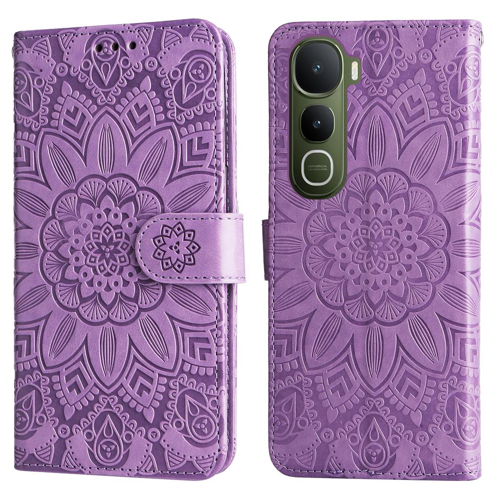 For vivo Y400 5G Case Sunflower Imprint Leather Wallet Phone Cover