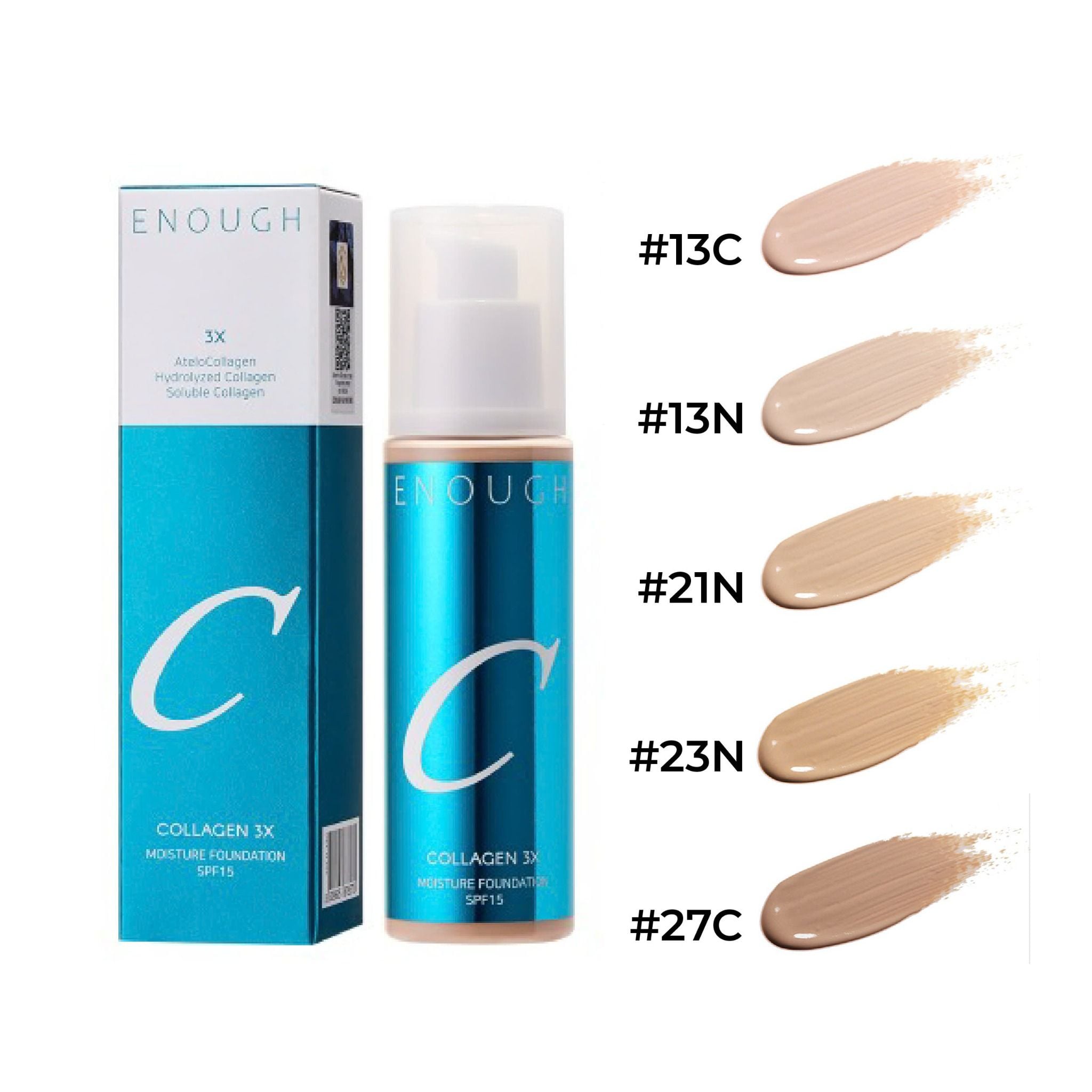 ENOUGH Collagen 3X Moisture Foundation SPF15 #21N Clear Beige 100ml/3.38fl.oz. AUTHENTIC STORE