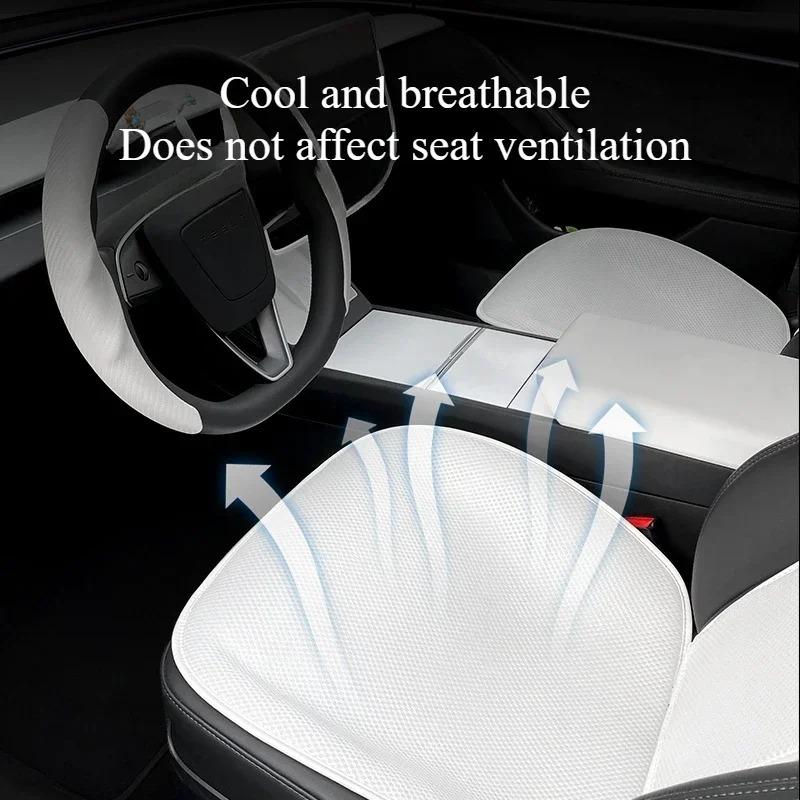 Ice Silk Cushion for Tesla Model 3 Highland Model Y Juniper Seat Cover Summer Breathable Cooling Pad Seat Cushion Accessories