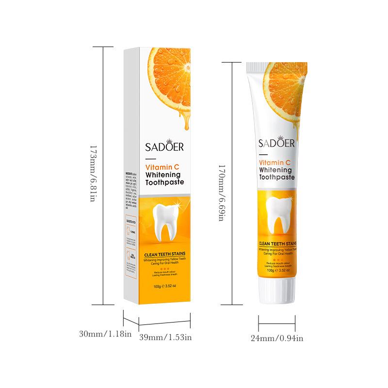 

Отбеливающая зубная паста с витамином С освежает дыхание и отбеливает зубы. 100g