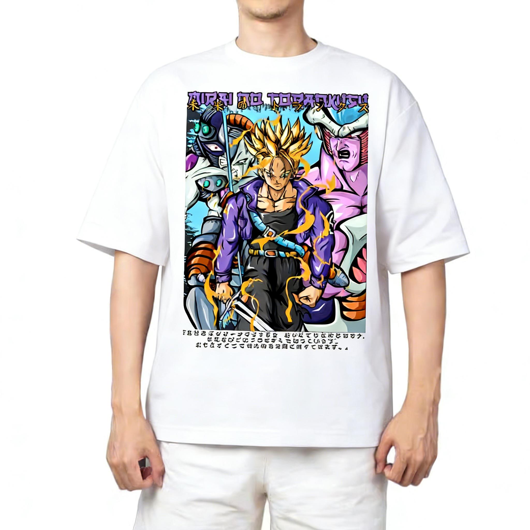 

Summer White Plus Size Tshirt Dragon Ball Anime Printed Men and Women Casual Parent Child Tops Harajuku Y2K Streetwear Fashion 4XL