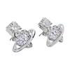 VIVIENNE WESTWOOD Agnatha Heart Saturn Logo Cubic Zirconia Earrings Women Earrings Silver Purple 6201036H-02P621
