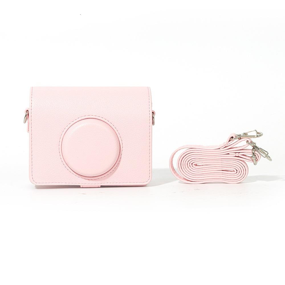 

[Film Lab] Instax Mini EVO Pink PU Leather Camera Case Soft Protective Case with Strap CAA3906 A розовый
