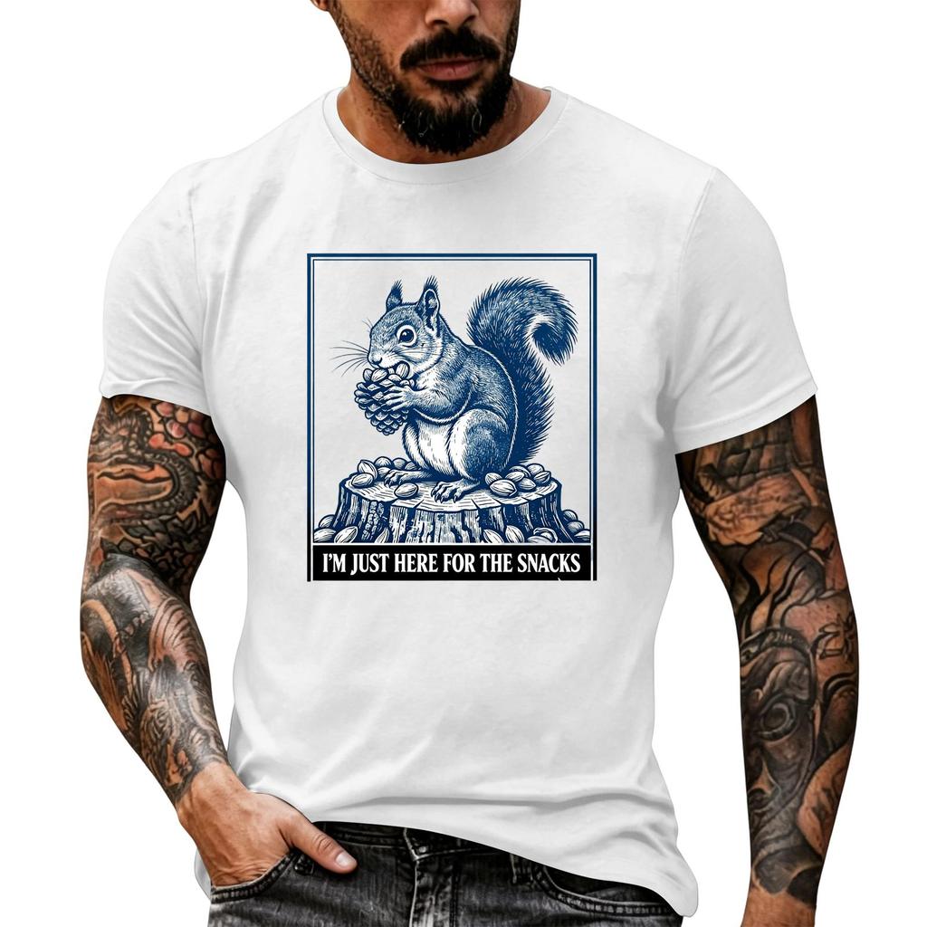 Men's Funny Animal Saying Graphic T-Shirt Retro Print Loose Fit Summer Casual Top