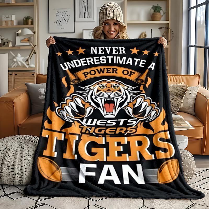 Wests Tigers Ultra Soft Flannel Throw Blanket Warm Cozy Blanket for Bed Couch or outdoor best gift