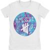 5 Seconds Of Summer Scribble Logo Tie-Dye Junior Top Small White