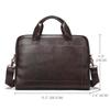 Malun Te Men's Genuine Leather Laptop Briefcase - Top Layer Cowhide Handbag