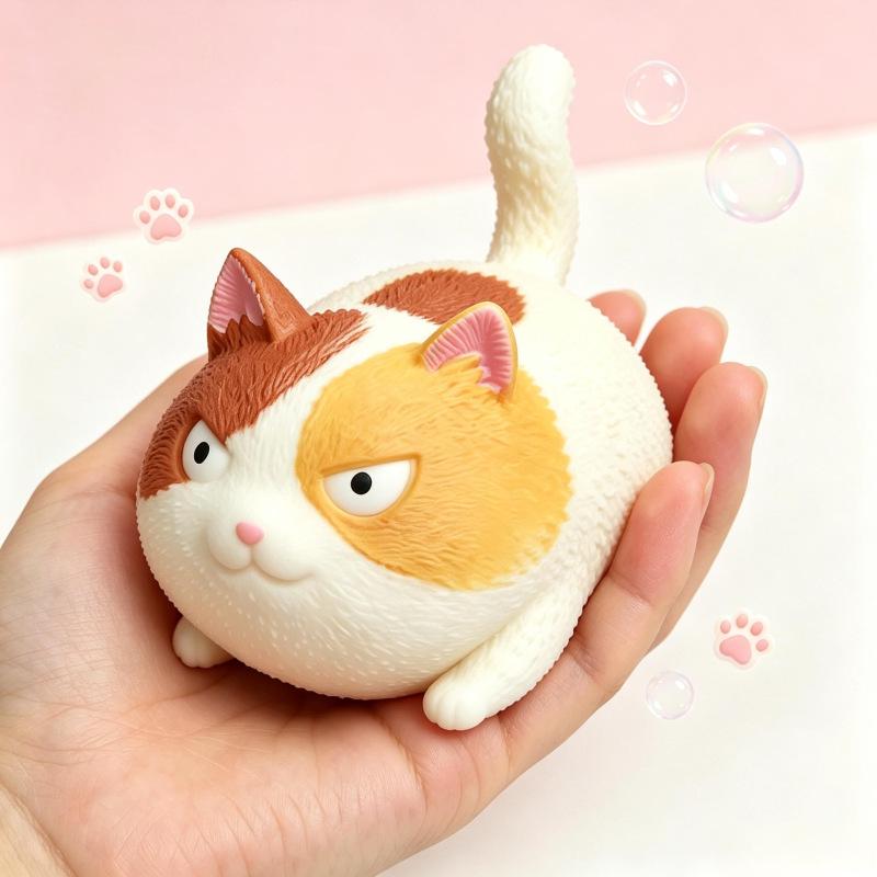 Angry Cat Stress Relief Squeeze Toy – Soft Cute Creative Stress Reliever