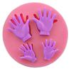 Cake Decorating Tools Moldes Silicone Chocolate 3D 4 Hands Silicone Palm Cake Mold For Decoration Si