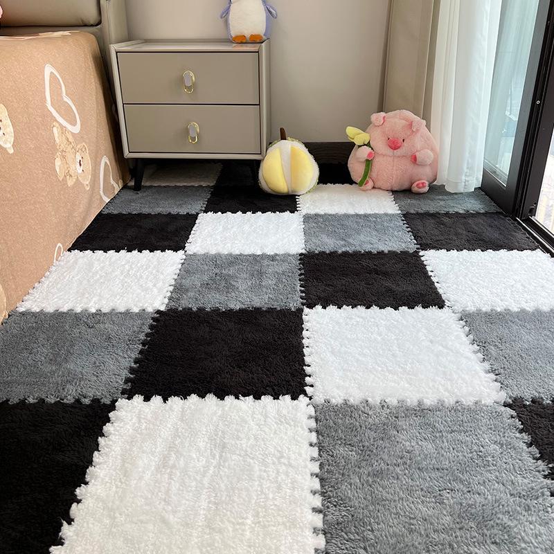 Plush Bedside Rug: Girls' Room Foam Floor Mats, Washable & Stylish
