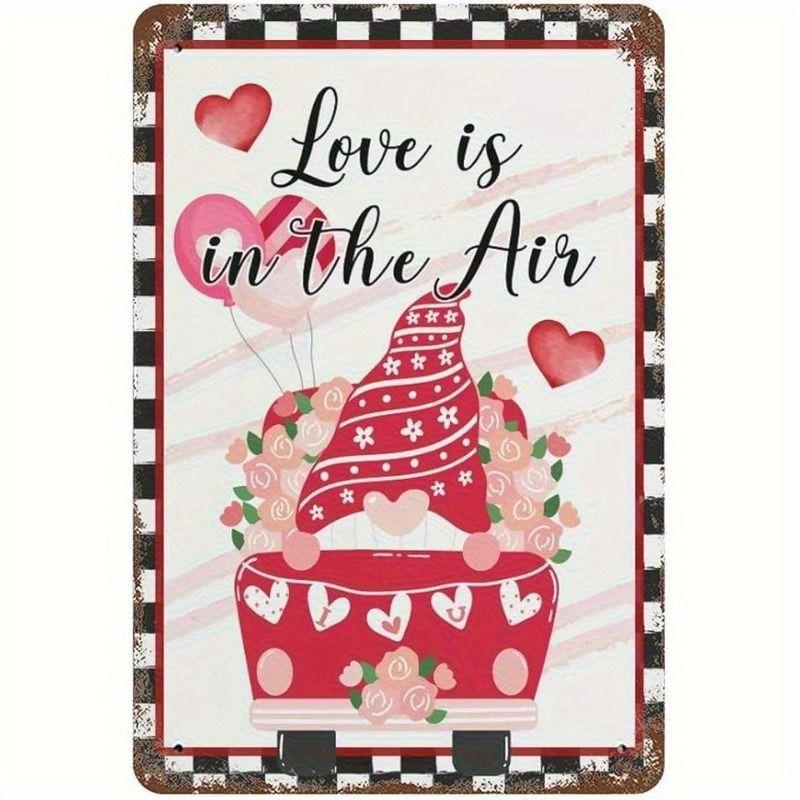 Peinture décorative métallique rétro pour la Saint-Valentin pour chambre à coucher de couples, salon, café, bar, restaurant