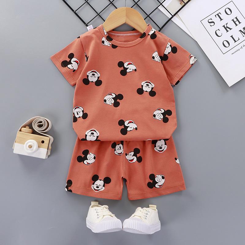 Summer Donald Duck Cartoon 2-Piece Boys Tracksuit Casual Kids Clothing Set T-shirt And Shorts Children 1-4 Years