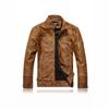 Men's leather jacket autumn and winter middle-aged and elderly PU leather jacket stand-up collar piled thickened locomotive trendy jacket