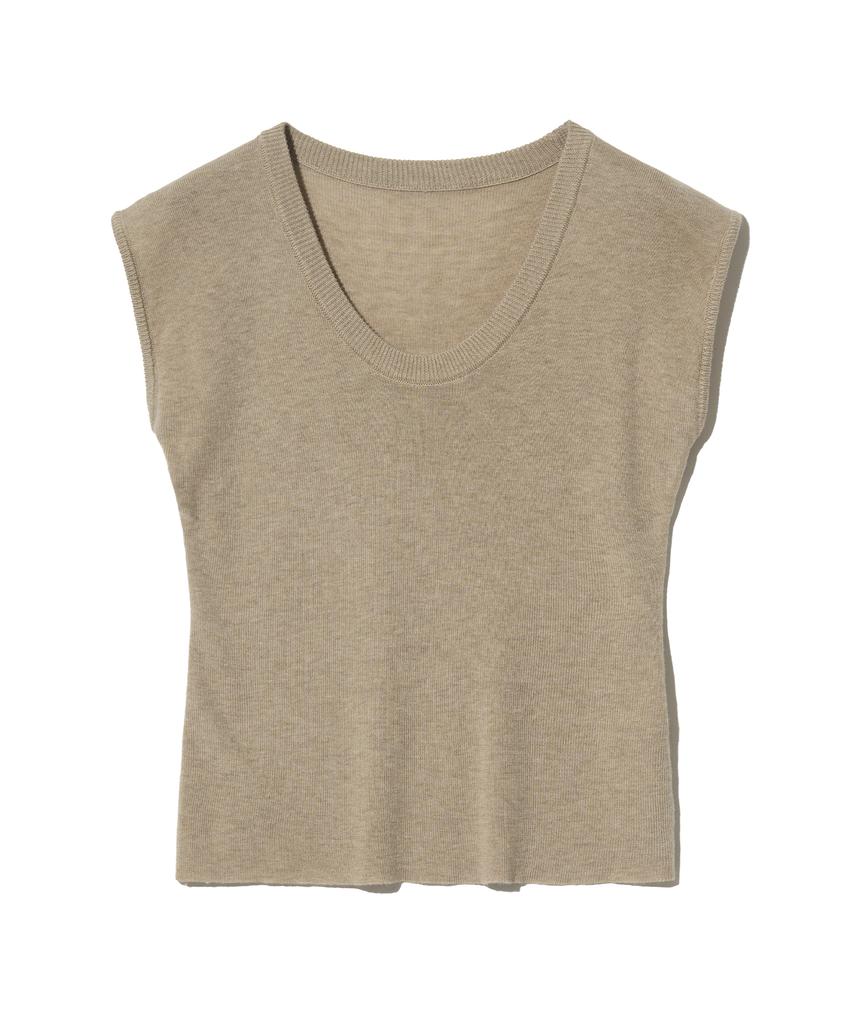 VIVABROWN 85-Vivaj011 U-Neck Soft Knit Short Sleeve 6 Colors
