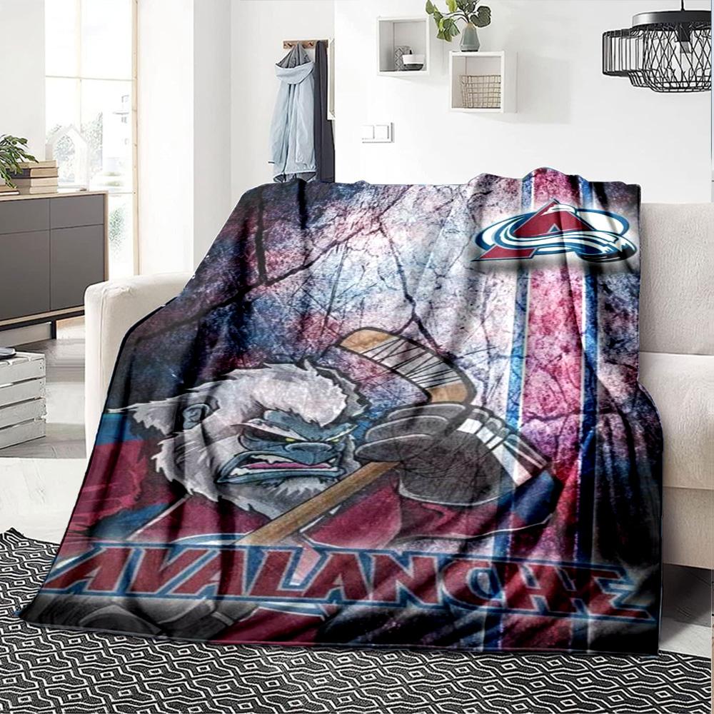 Colorado Avalanche Print Flannel Blanket High Quality Warm Comfortable Cover for All Seasons Perfect for Gifts Home Decor