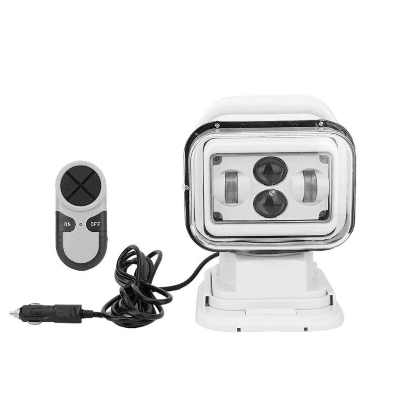 LED Marine Searchlight,60W 12V24V Remote Control Spotlight,360 Degree Rotating Work Light,for Boat Truck SUV 4x4 Off-Road,7 Inch