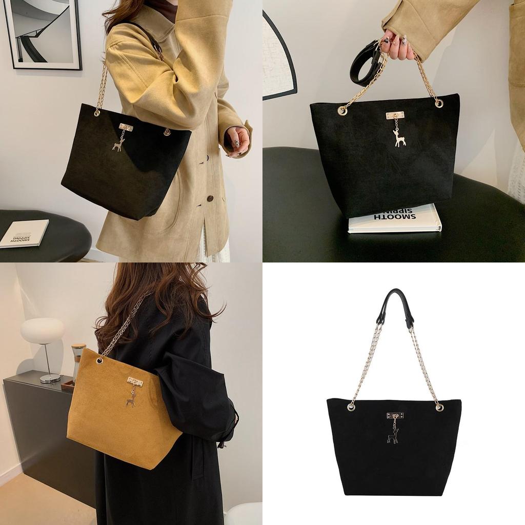 Trendy Soft Velvet Chain Shoulder Bag For Women Versatile Summer Tote Handbag