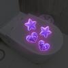 Romantic Glow-In-The-Dark Toilet Stickers - Purple Star & Heart Luminous Wall Decals Self-Adhesive Removable Art Home Decor