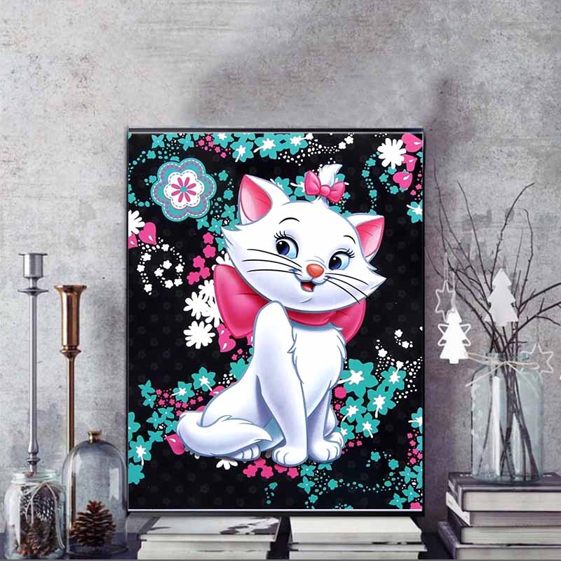 Disney 5D DIY Diamond Painting Decorations Marie The Cat Diamond Embroidery Rhinestone Cross Stitch Set Handmade