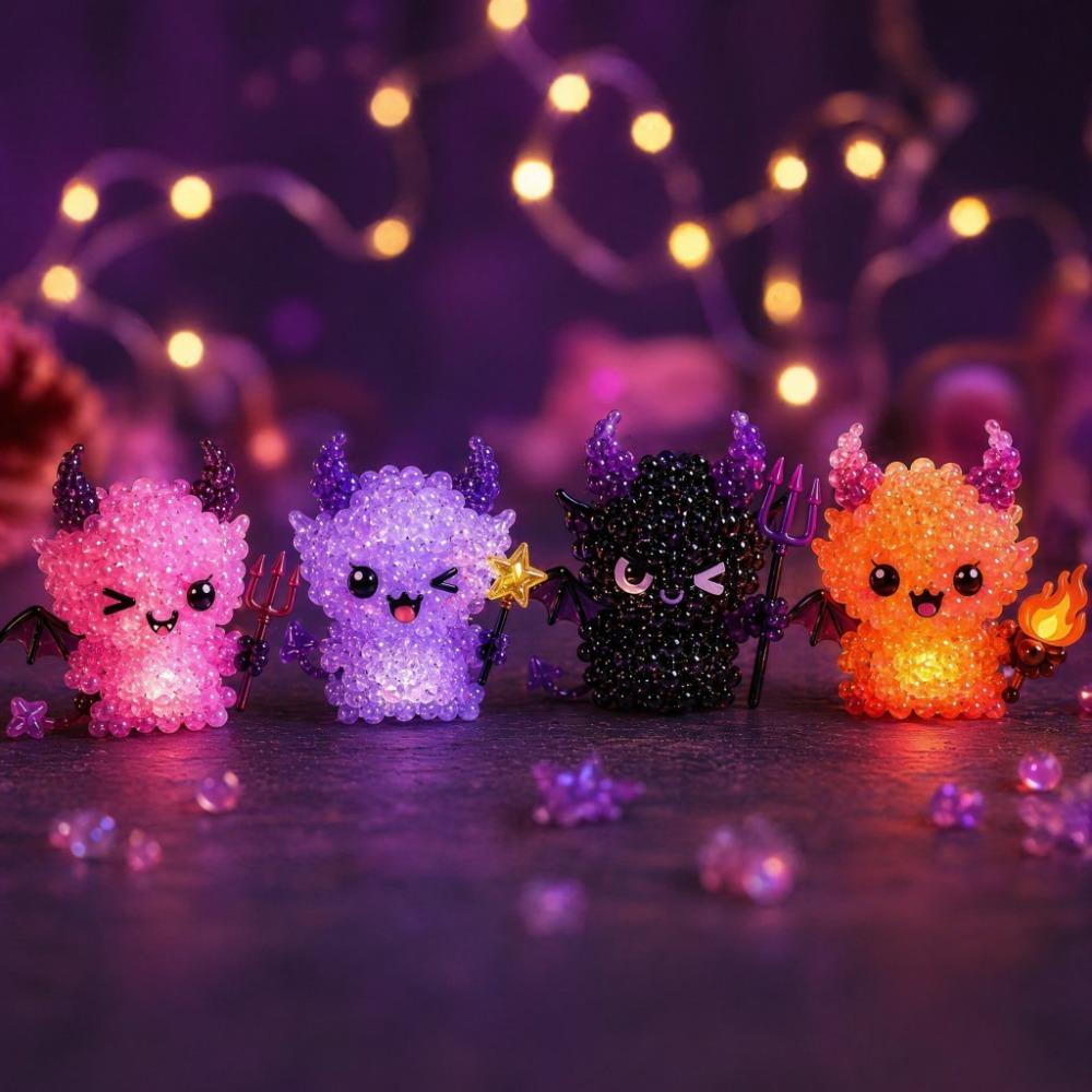 Tiny Glowing Fantasy Spirits DIY Bead Kit Handmade 3D Bead Pet Keychain Making Kit  For Beginners