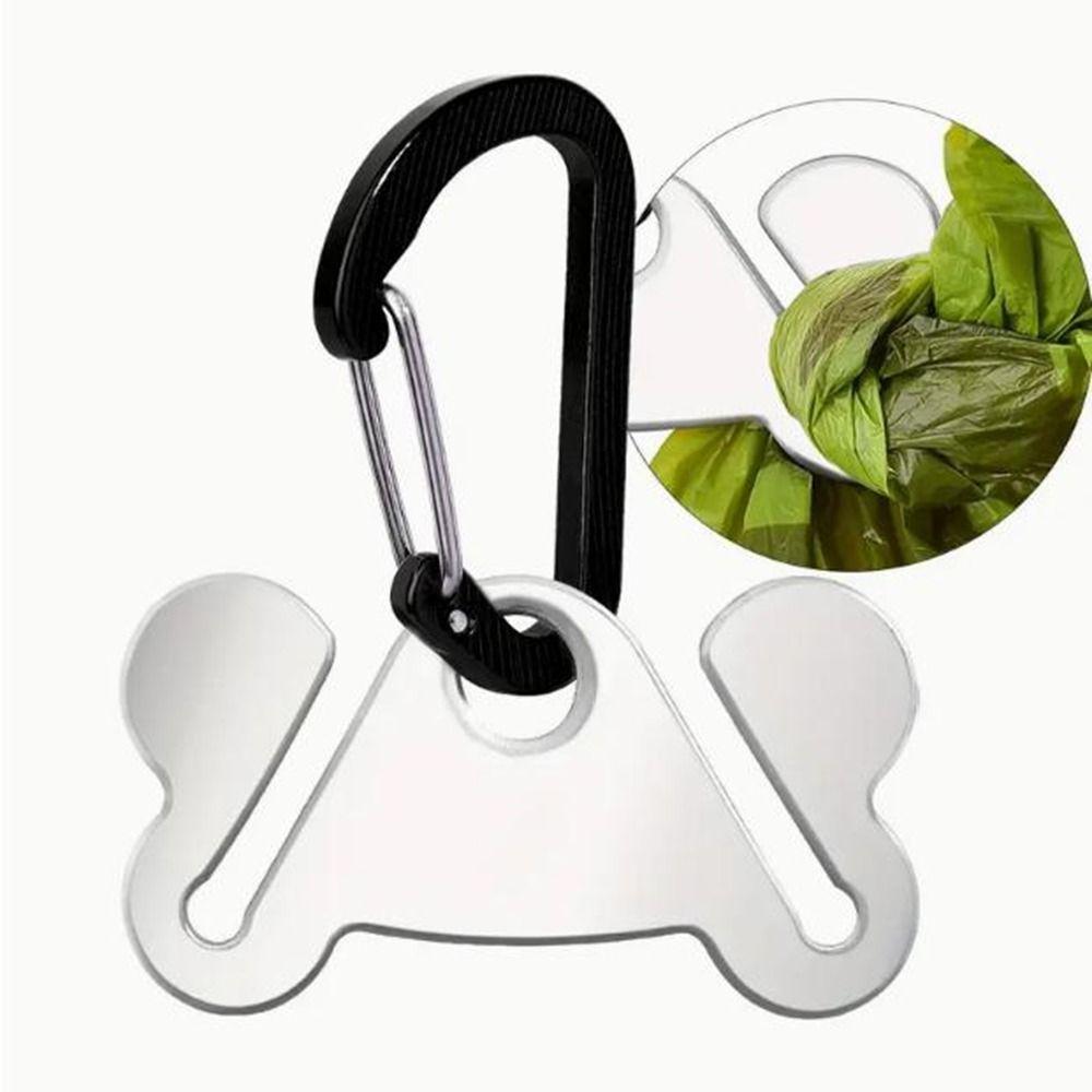 2pcs Clip-On Dog Poop Bag Holder Carrier Stainless Steel Puppy Waste Holder  Traction Rope
