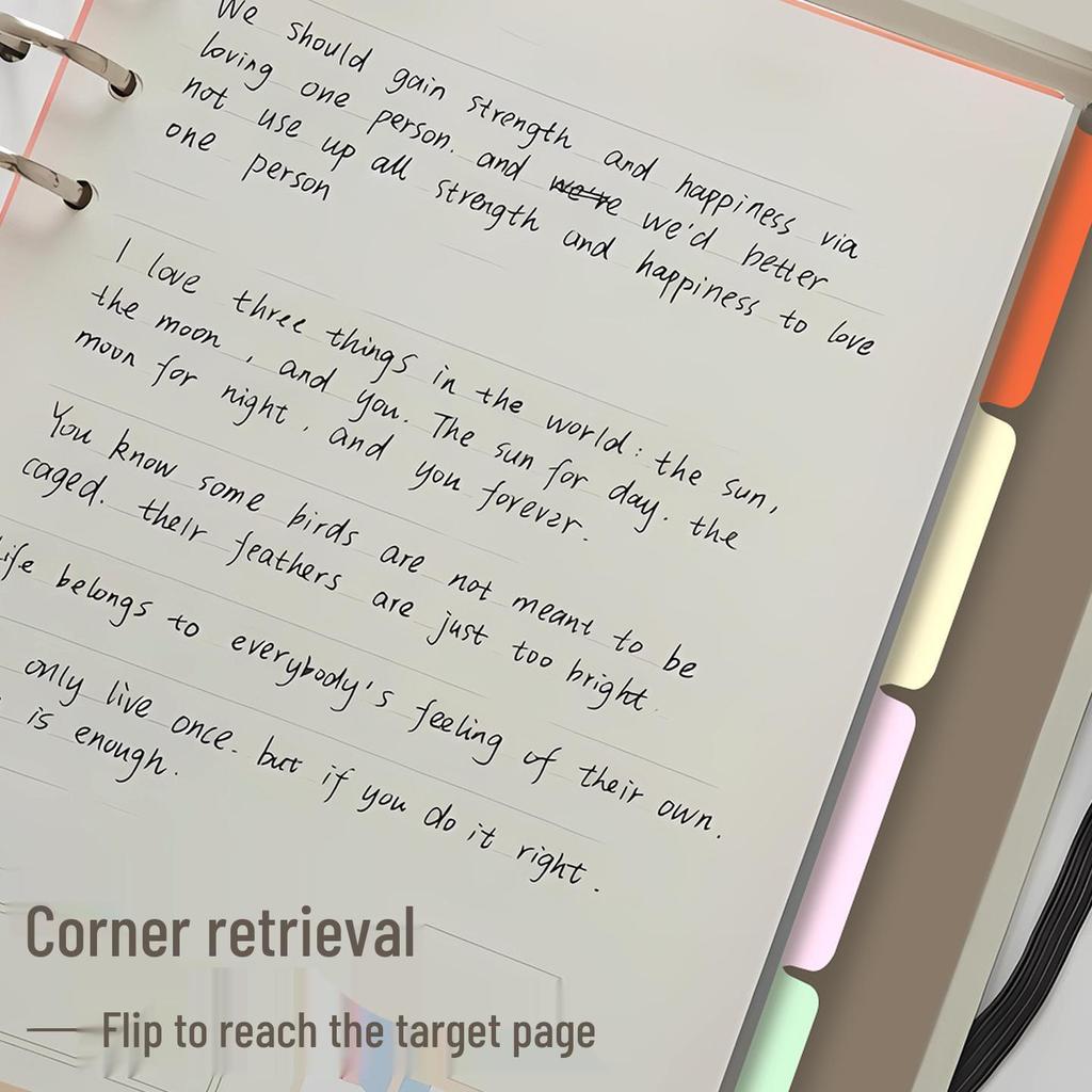 Colorful Index Divider Paper for A4 and B5, 11-Hole and 9-Hole Options, Numbered and Multi-Page Classifications