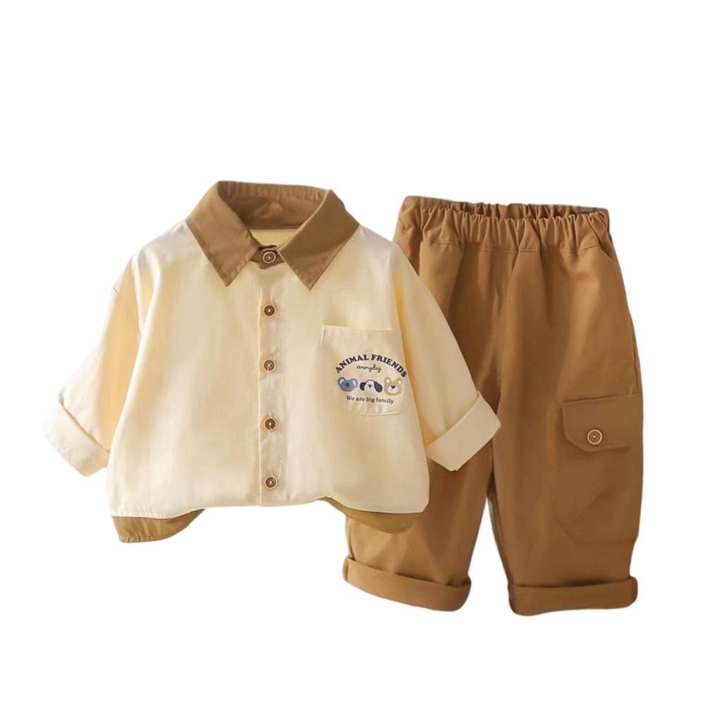 Dětská ležérní souprava s dlouhým rukávem, pohodlné každodenní oblečení