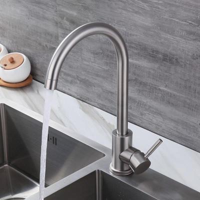 304 Stainless Steel Rotatable Anti-Splash Kitchen Faucet with Hot/Cold Mixing for Vegetable Sink