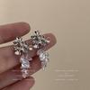 Korean Pearl Tassel Earrings with Silver Needle
