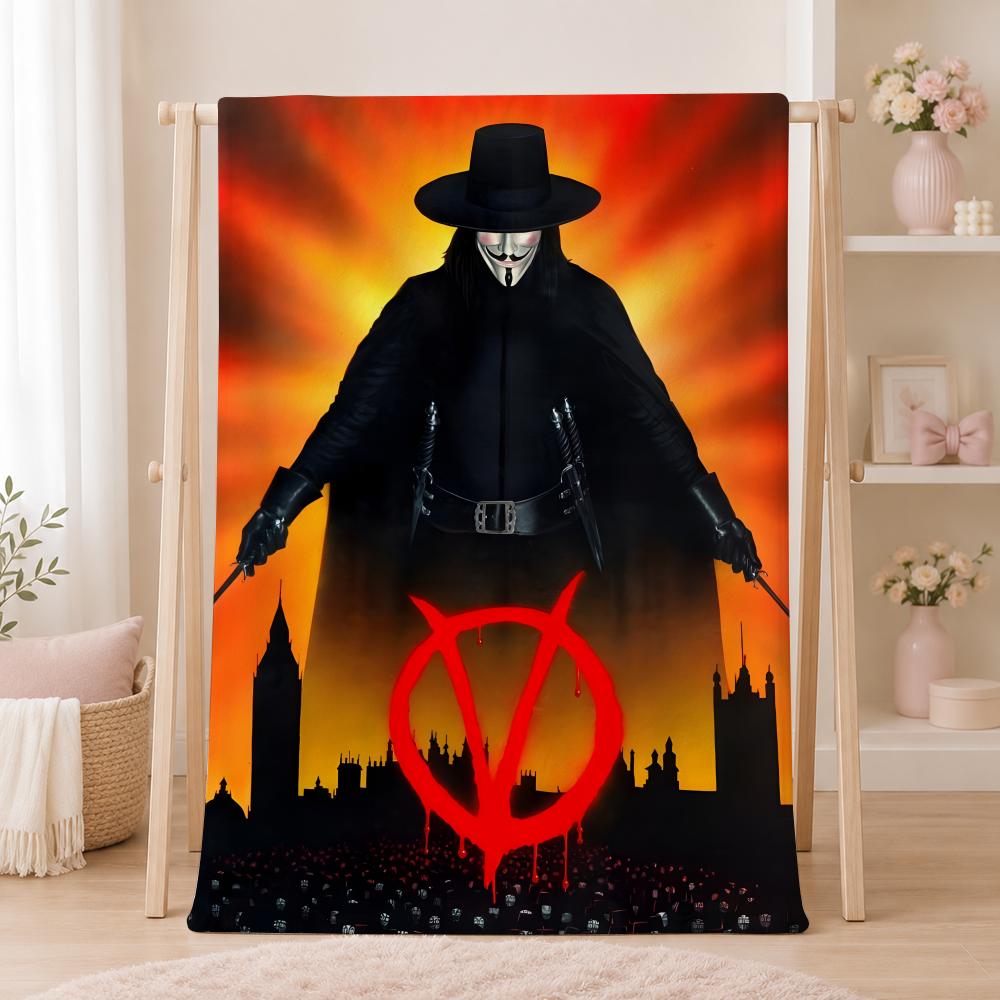 Classic Movie V-V for VendettaS Throw Summer Flannel Throw Blanket Soft Antistatic Washable KidFriendly Couch Bed