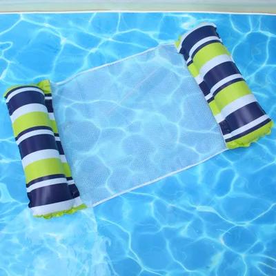 Summer Swim Inflatable Floating Water Mattresses Hammock Stripe Lounge Chairs Pool Water Sports Toys Floating Mat Pool Toys Kids