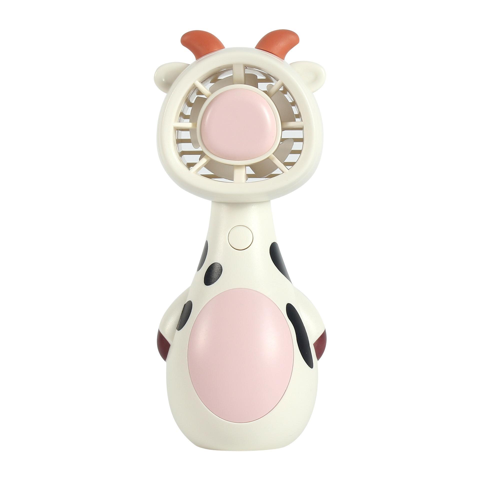 Милый жираф с маленьким вентилятором, портативный трехскоростной вентилятор, вентилятор для украшения стола белый