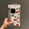 Leopard print cherry pattern phone case, suitable for iPhone 17, 16, 15, Plus, Pro, Max series phones - suitable for use as a gi