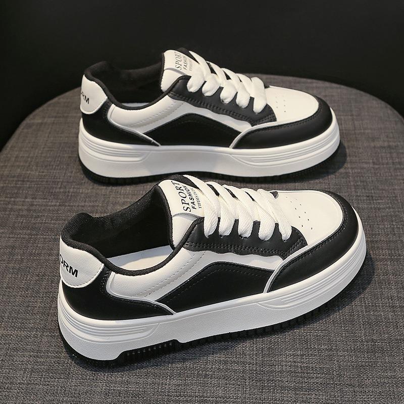 Leather Platform White Shoes Women's Shoes Early Spring New Heightening Board Shoes Children's Casual Shoes Women's Sports Shoes