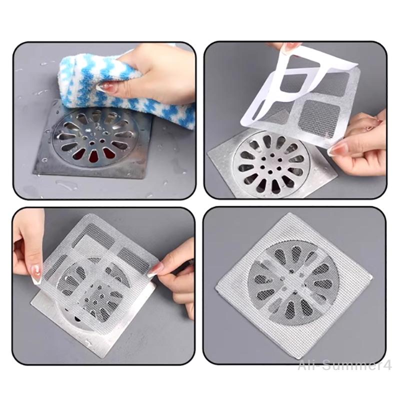 5/10PC Disposable Shower Floor Drain Filter Hair Catcher Kitchen Sink Sewer Outfall Stopper Bathroom Mesh Stickers Cleaning Tool