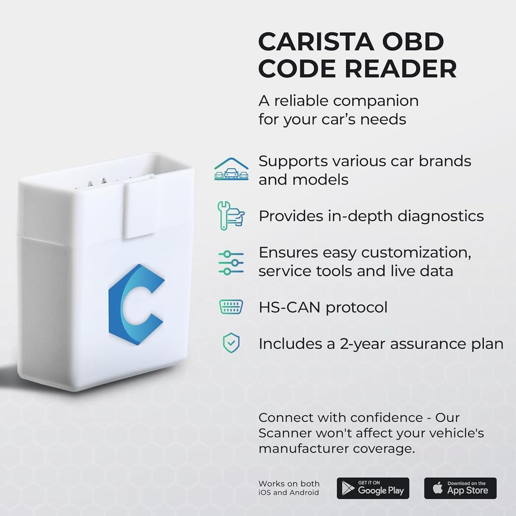 CARISTA ELM327 OBD2 Adapter, Bluetooth Coding, Diagnostic Device, Daylight, Registration, Domestic Genuine Product