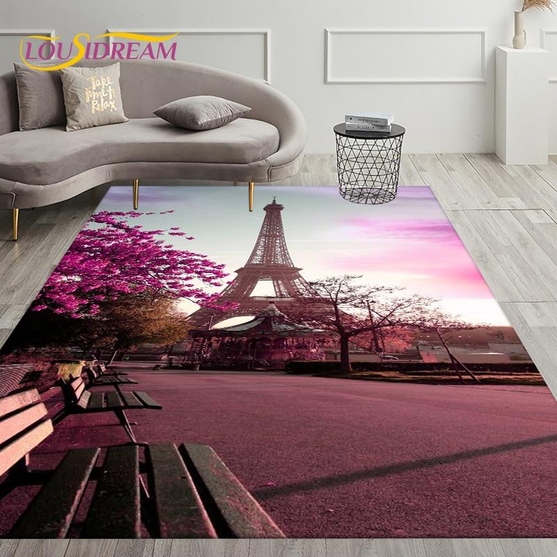 France Paris Eiffel Tower Art Area Rug,Carpet Rug for Living Room Bedroom Decoration,Kids Play Crawling Soft Non-slip Floor Mats