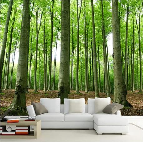 

Modern Green Forest 3d Wallpaper Trees Wall Mural Living Room Bedroom Sofa Restaurant Background Wall Mural 200 cm(W) x 140 cm(H)