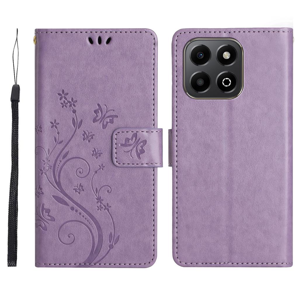For Honor X7c 4G/200 Smart 5G Case Pattern Imprint PU Leather Phone Wallet Cover with Strap