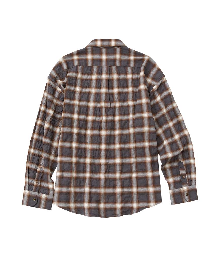 WMC Crease Wrinkle Ombre Check Shirt_Charcoal Grey