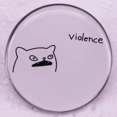 Rough Manga Cat Brooch Badge