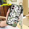Phone Holder Wrist Strap Phone Case For MOTO G55 5G Fashion Design Wristband Panda Kickstand Cute Soft case Anti-dust